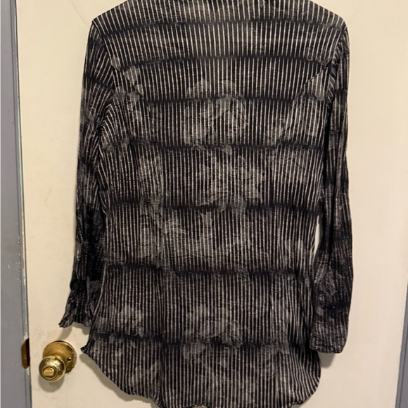 David Cline Men's Black and White Striped Shirt - Picture 2 of 4